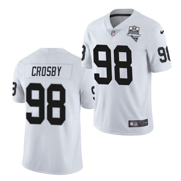 Men's Las Vegas Raiders #98 Maxx Crosby White NFL 2020 Inaugural Season Vapor Limited Jersey